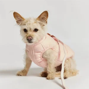 Piumino per cani rosa e lilla