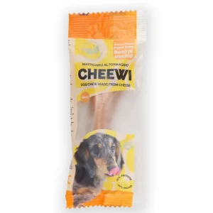 Masticativo edibile al gusto formaggio e aroma burro di arachidi “Cheewi”
